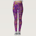 Leggings Botanique Gras Motif Floral dans pourpre foncé<br><div class="desc">Ce motif botanique coloré présente des fleurs et des fleurs illustrées dans une riche palette de couleurs profondes de violets.</div>