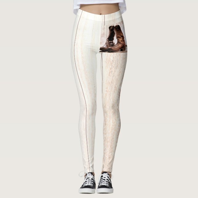 Leggings Bottes de jambières pour femmes pays western rusti (Devant)