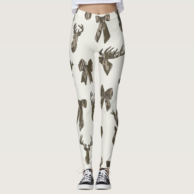 Leggings Bottom Lands Camo Coquette Bow for Women Deer Hunt (Devant)