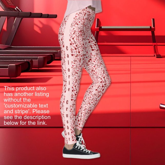 Leggings Boucles abstraites rose à rouge AVEC option de tex (Abstract Pink to Red Loops WITH text option Leggings)