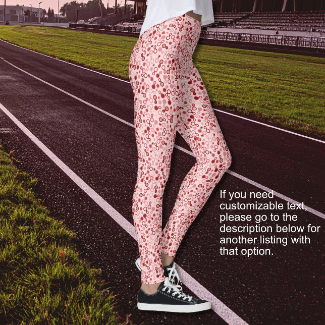 Leggings Boucles abstraites rose à rouge - Option sans text (Abstract Pink to Red Loops - No Text Option Leggings)