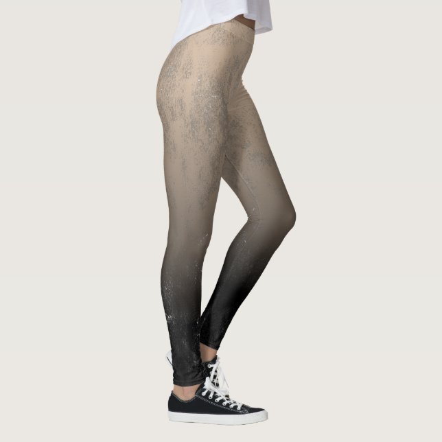 Leggings Boucles de crayon noir et d'ombre de bon goût (Droite)