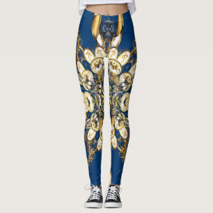 Leggings Boucles d'or, Motif Vintage oriental.