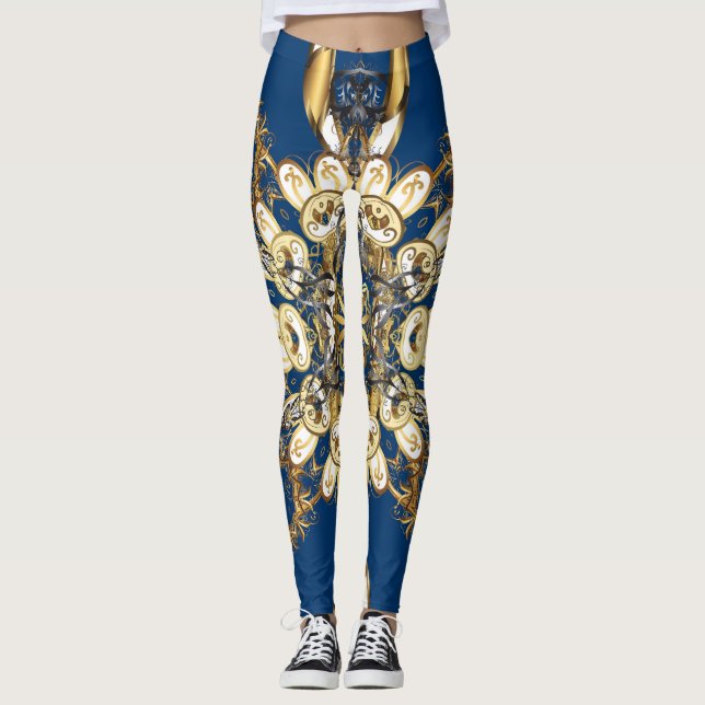 Leggings Boucles d'or, Motif Vintage oriental. (Devant)