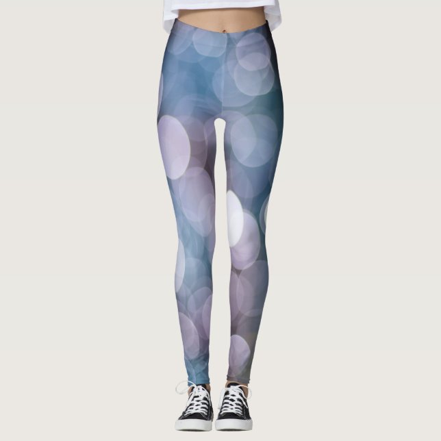 Leggings Boukeh gris bleu, arrière - plan abstrait. (Devant)