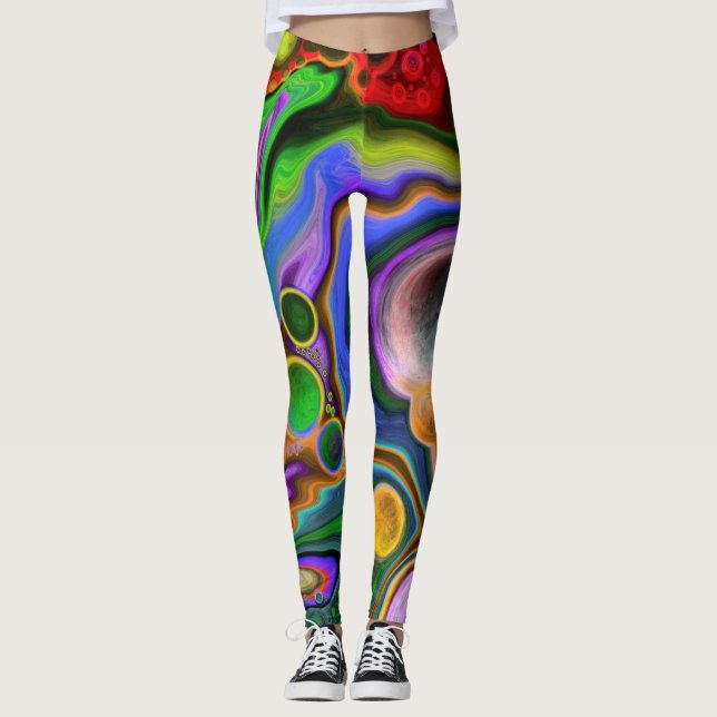 Leggings Boule colorée Fluide Art Pour Peinture (Devant)