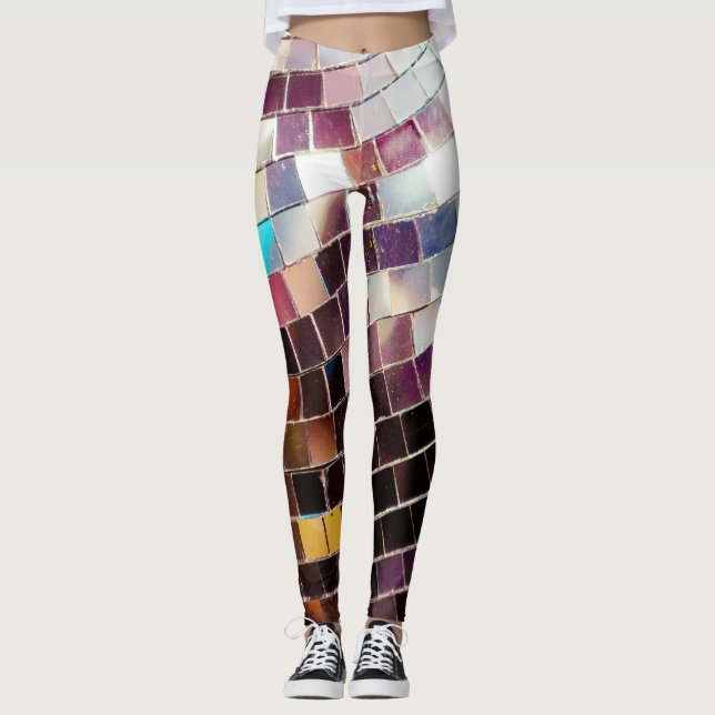 Leggings Boule de disco en miroir (Devant)