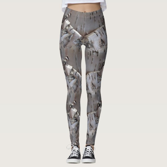 Leggings Bouleau courbe écorce rustique (Devant)
