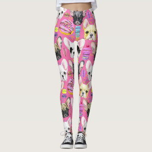 Leggings Bouledogues français et biscuits de Macaron de