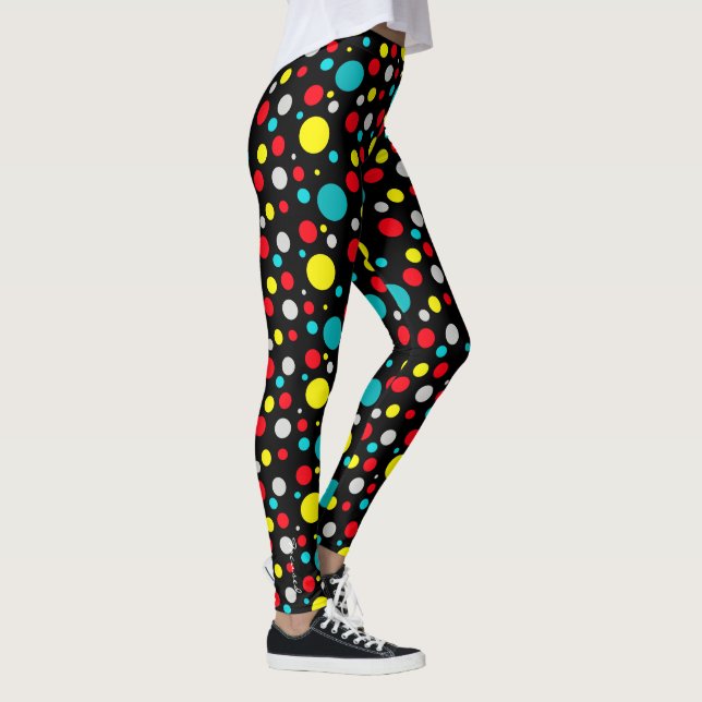 Leggings Boules colorées ciblées Jambes Abstraites (Droite)