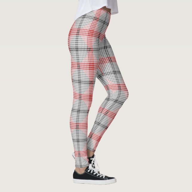 Leggings Boules ou trous noirs à rouges, carrés croisés (Droite)