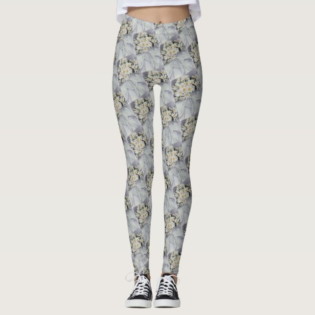 LEGGINGS BOUQUET BLANC DAISY (Devant)