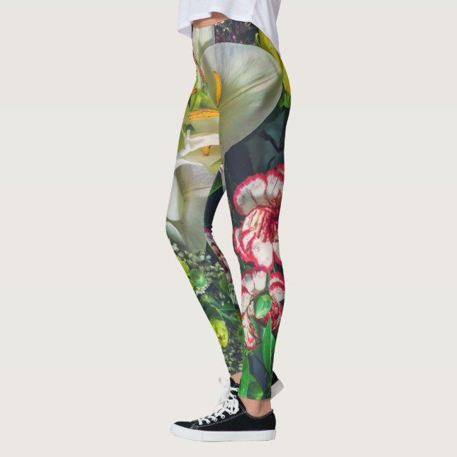 Leggings Bouquet coloré avec lys (Gauche)