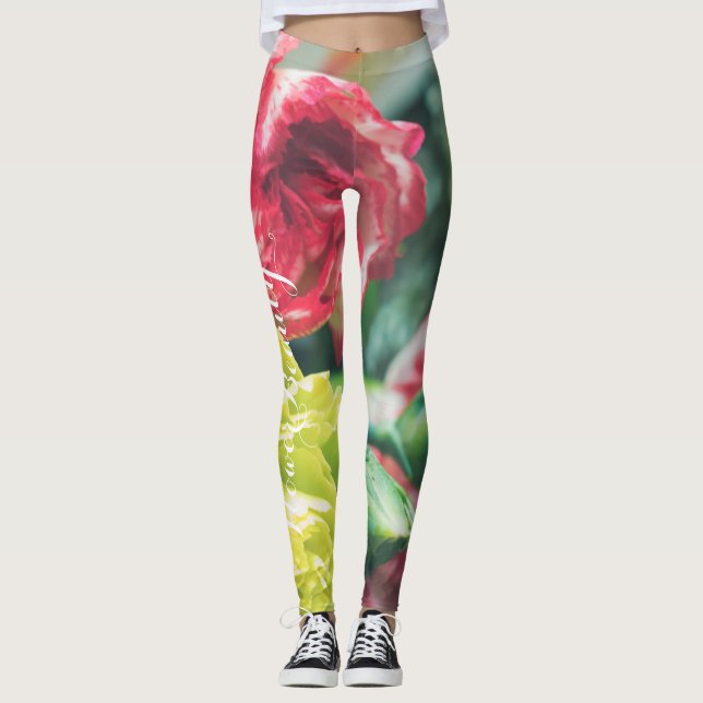 Leggings Bouquet coloré de fleurs (Devant)