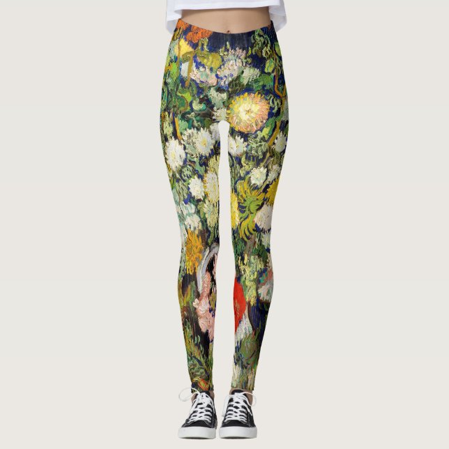 Leggings Bouquet de fleurs dans un vase de Vincent Van Gogh (Devant)