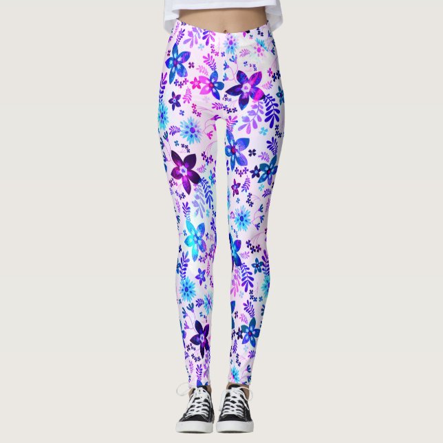 Leggings Bouquet de fleurs de printemps - Fleur Edelweiss g (Devant)