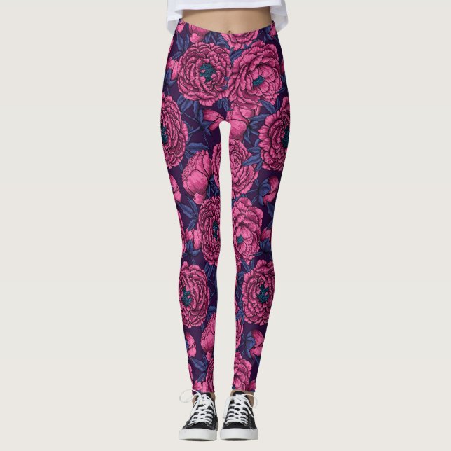 Leggings Bouquet de galets roses (Devant)