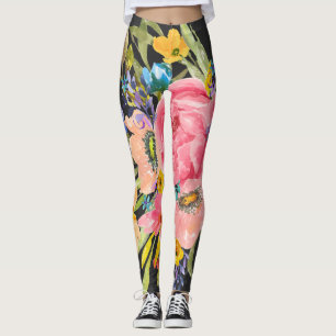 Leggings Bouquet Rose d'aquarelle
