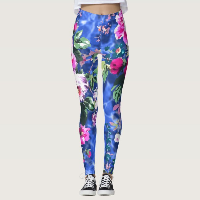 Leggings Bouquets avec roses (Devant)