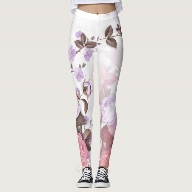 Leggings Bouquets de Roses 5 (Devant)