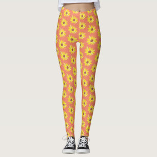 Leggings Bourgeons de tournesol à l'aquarelle Vibrants Pein