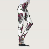 Bourgogne Floral Squelette main gothique