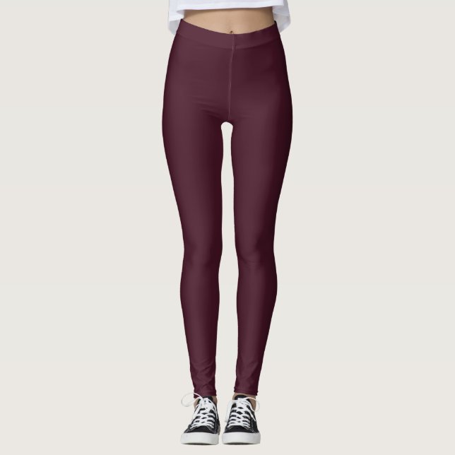 Leggings Bourgogne framboise, Bourgogne solide (Devant)