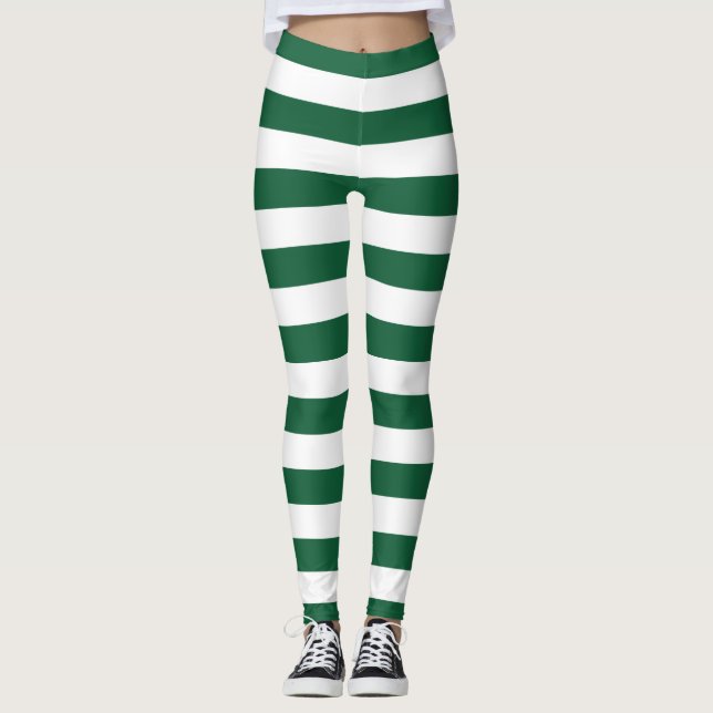 Leggings Bouteille vintage classique Vert & Blancs (Devant)