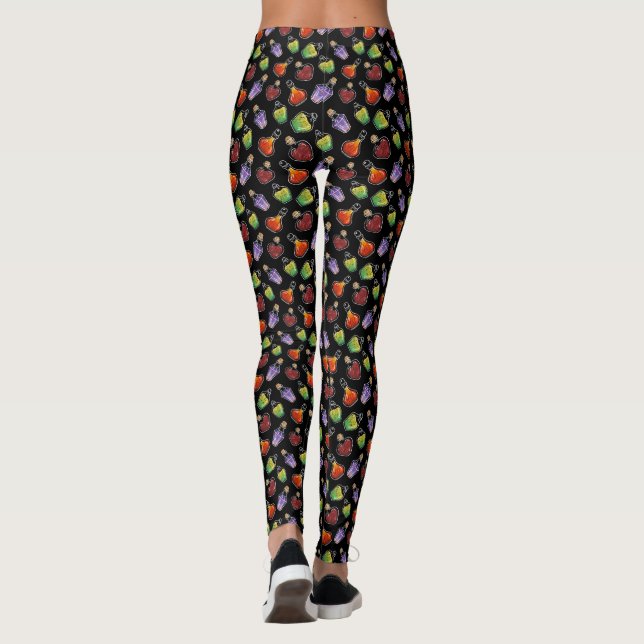 Leggings Bouteilles de Potion Fantaisistes Dessinées à la M (Dos)