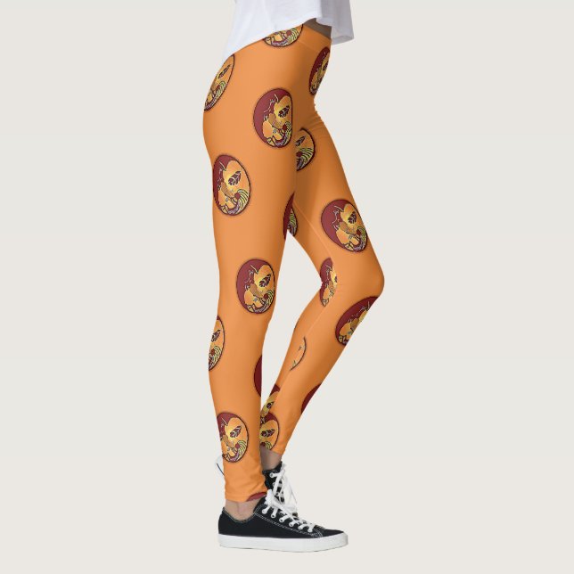 Leggings Bouton de paysage - Kokopelli Moon Feather 1 (Droite)