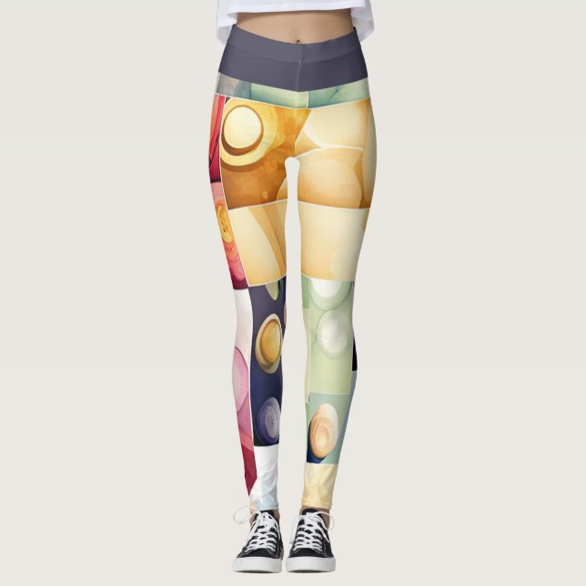 Leggings Boutons géométriques (Devant)