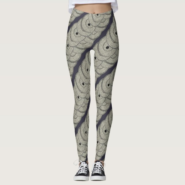 Leggings Boutons gris Arrière - plan violet Motif (Devant)
