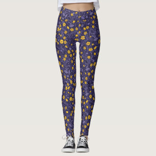 Leggings Boutons jaunes et violets