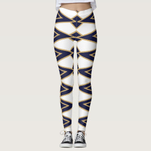 Leggings Bowties bleues et dorées