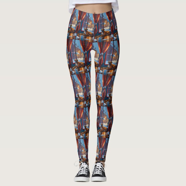 Leggings Boxer avec lumières de Noël vacances (Devant)