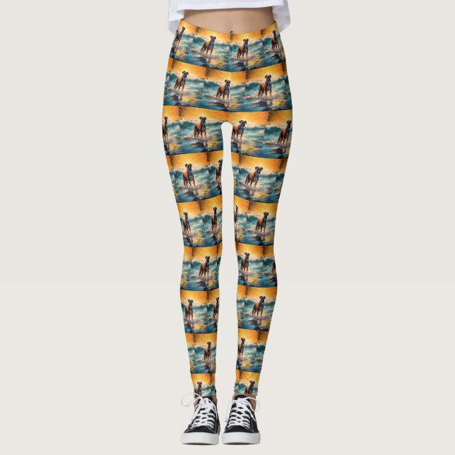 Leggings Boxer Beach Surfing Peinture (Devant)
