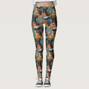 Leggings Boxeur avec roses de la Saint-Valentin