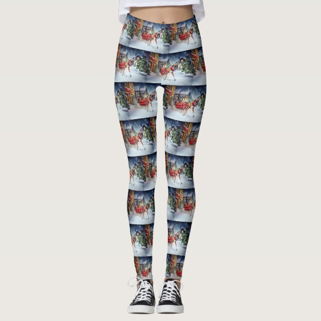 Leggings Boxeur Saison des Fêtes de Noël (Devant)