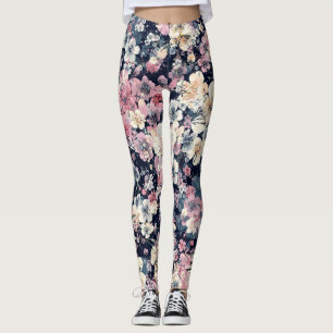Leggings Branches en fleurs : aquarelle transparente motif