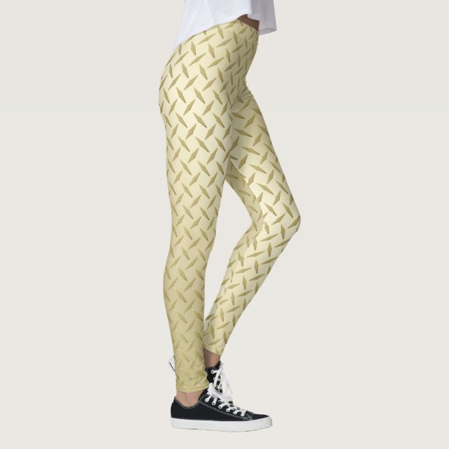 Leggings Bright Golden Diamond Plate Motif (Droite)