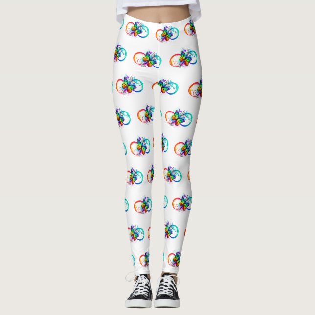 Leggings Bright infinity with rainbow butterfly (Devant)