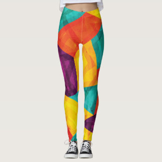 Leggings Bright Mosaic Grunge Motif transparent