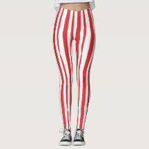 Bright Red and White vertical Stripe