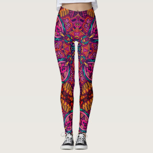 Leggings Brillant floral Abstrait Geometrical Whimsal