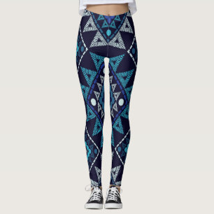 Leggings Broderie ethnique Boho Motif sans couture