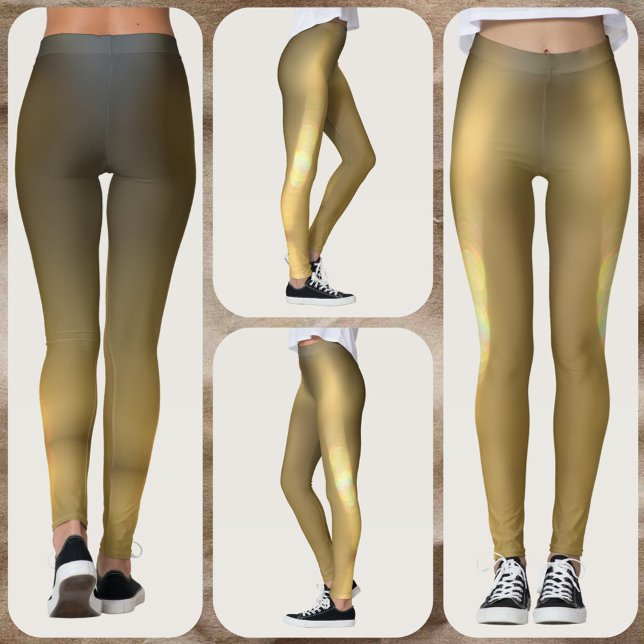 Leggings Bronze Doré Étain Brillant Chic Glamour Or (Créateur téléchargé)