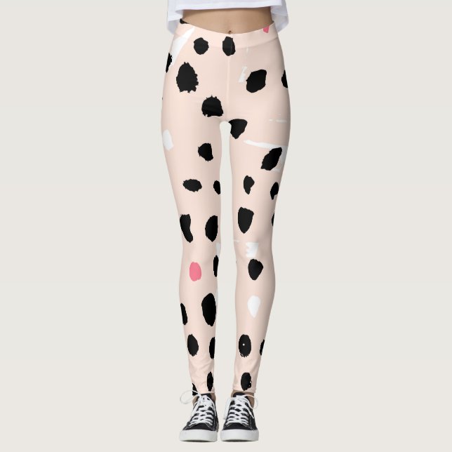 Leggings Brosse à encre : Texture artistique (Devant)