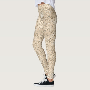 Leggings Brown Cheetah Leopard Skin Imprimer Motif Animal