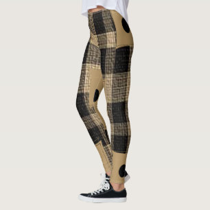 Leggings Brown et noirs pliés