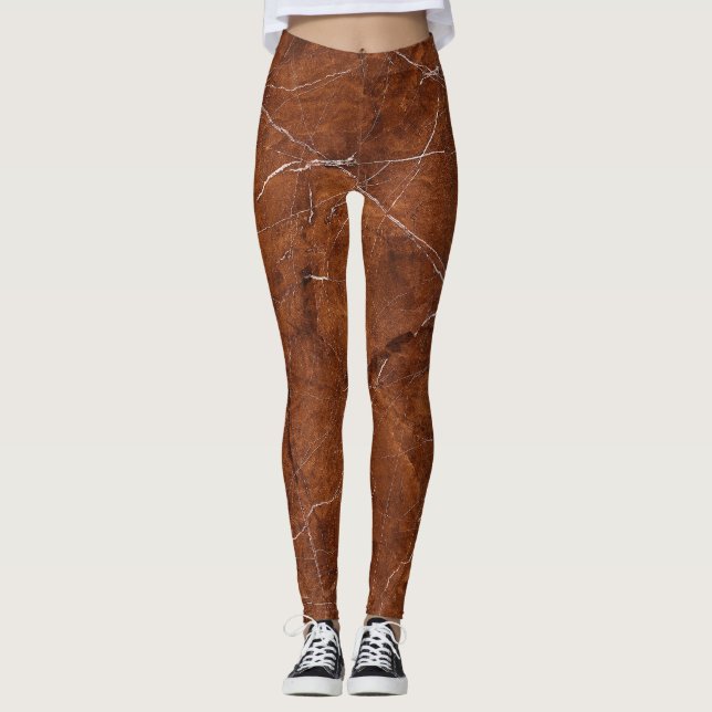 Leggings Brown Marbre brillant : Arrière - plan Texture de  (Devant)